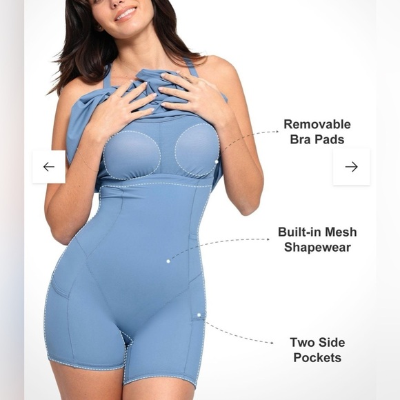 POPILUSH Shapewear Dress Square Neck Workout - Medium - Picture 4 of 10
